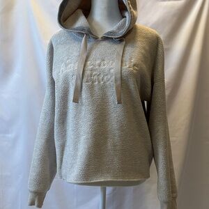 Abercrombie & Fitch Cream Sherpa Hoodie - size Medium